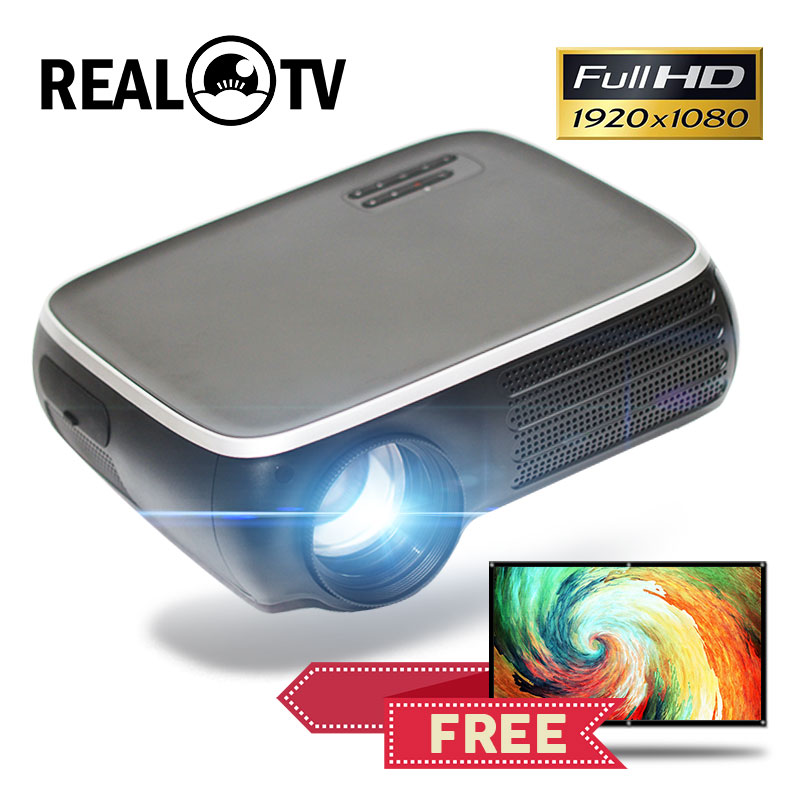 REAL TV M8S Full HD 1080P Projector 4K 7000 Lumens Cinema Beamer