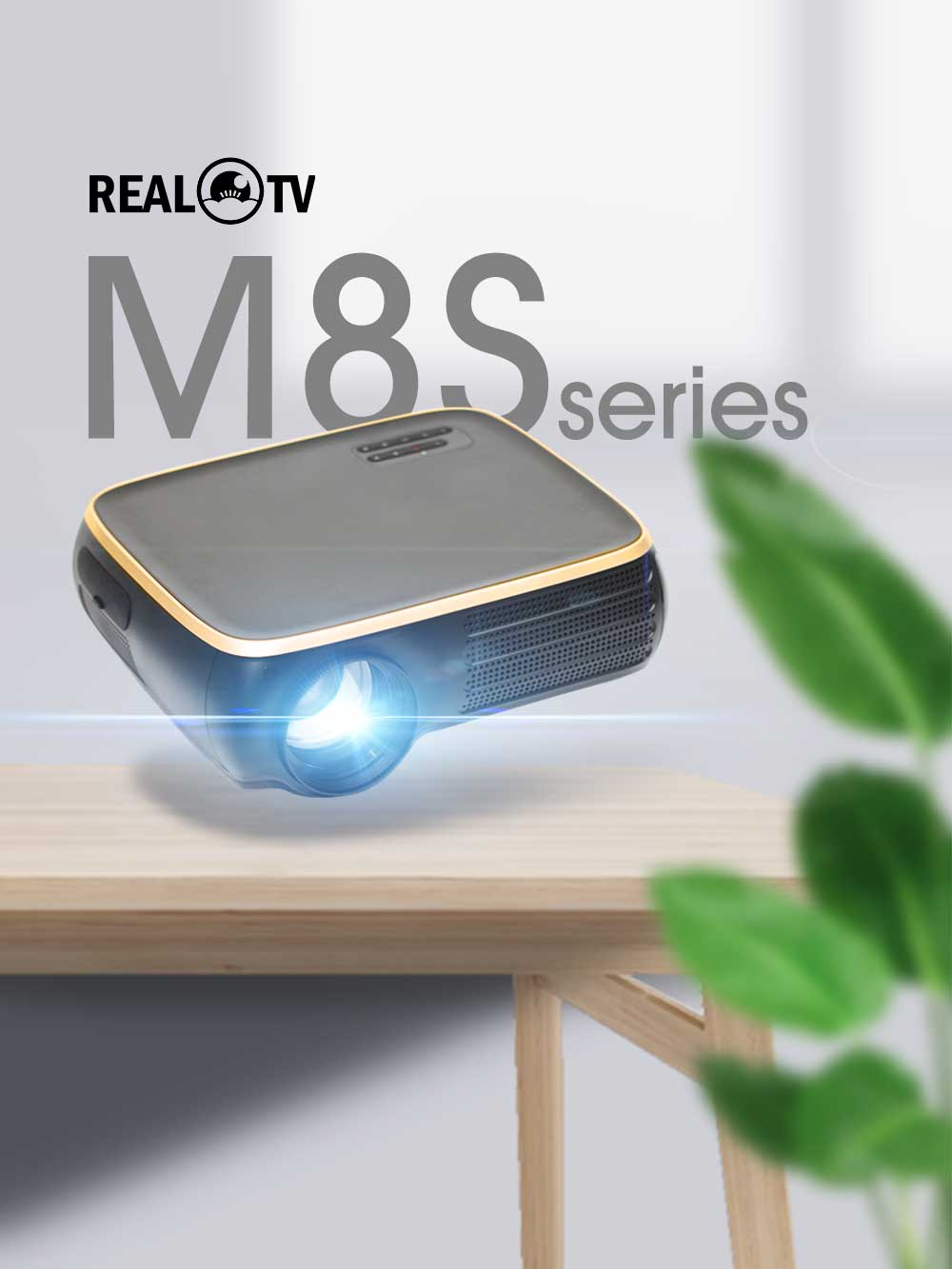 REAL TV M8S Full HD 1080P Projector 4K 7000 Lumens Cinema Beamer REAL TV M8S Full HD 1080P Projector 4K 7000 Lumens Cinema Beamer