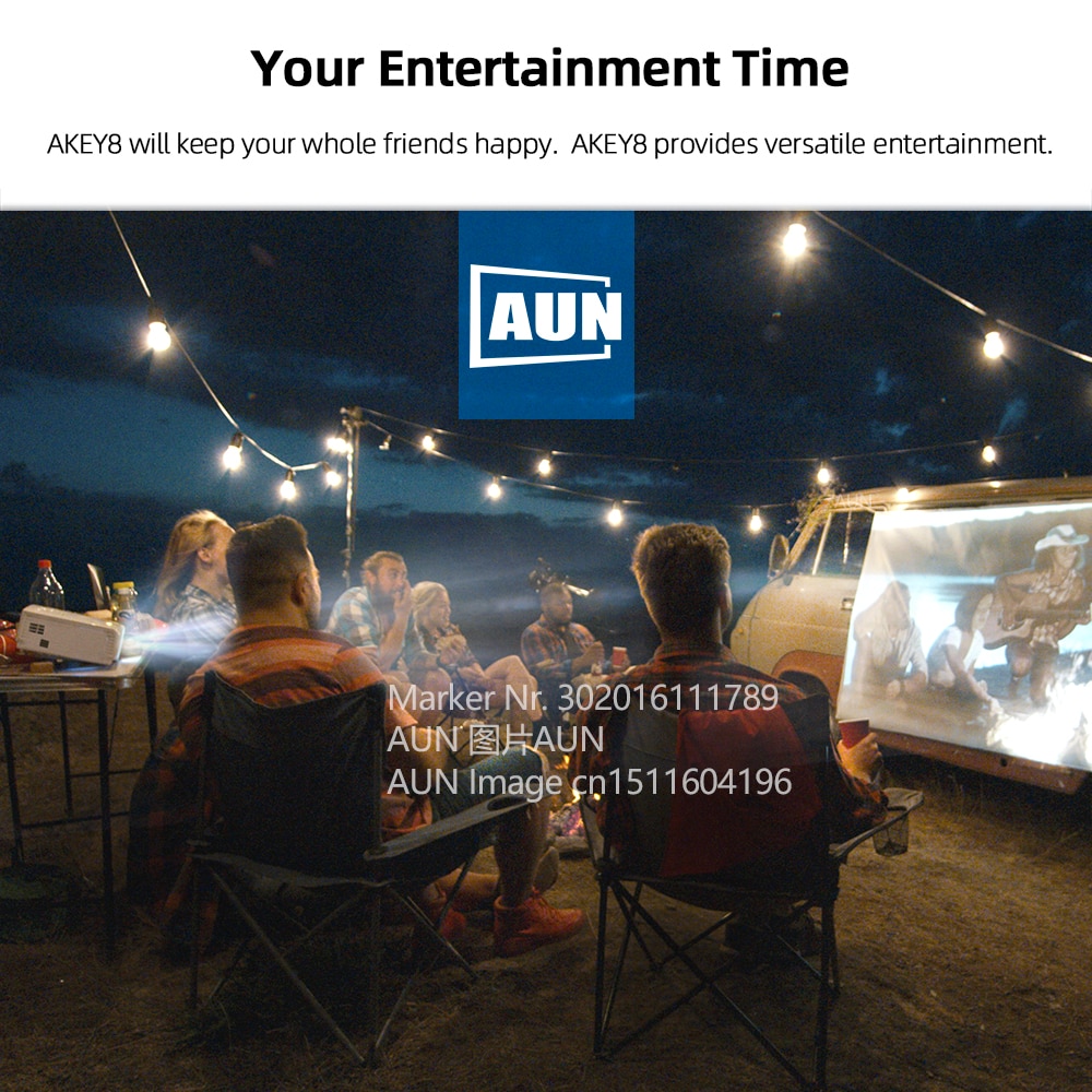 AUN Full HD Projector AKEY8 Android 9 Video Projector 4K