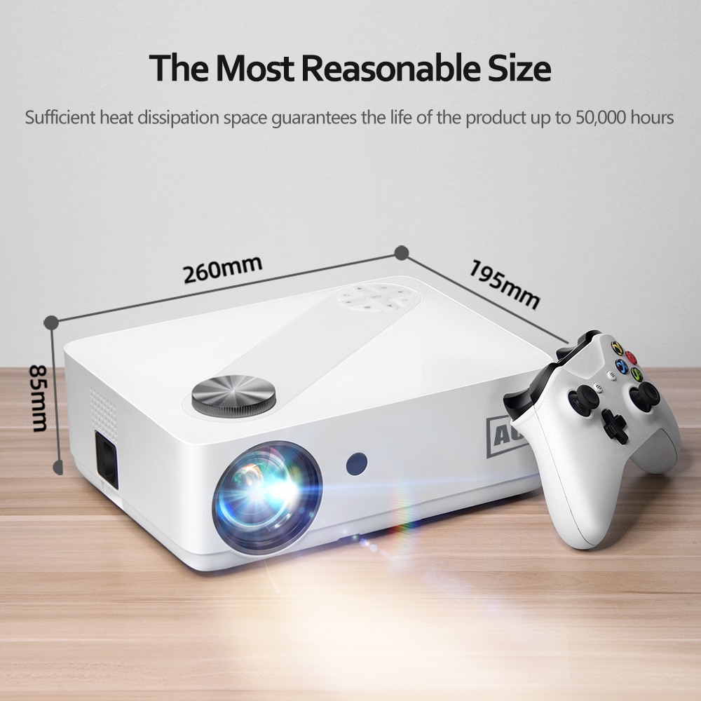 AUN Full HD Projector AKEY8 Android 9 Video Projector 4K
