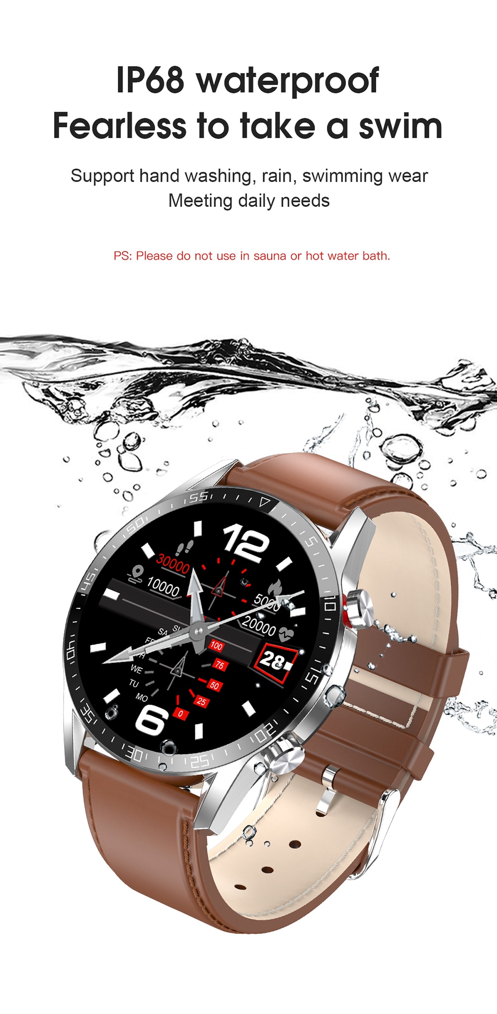 New L13 Smart Watch Men IP68 Waterproof ECG PPG Bluetooth