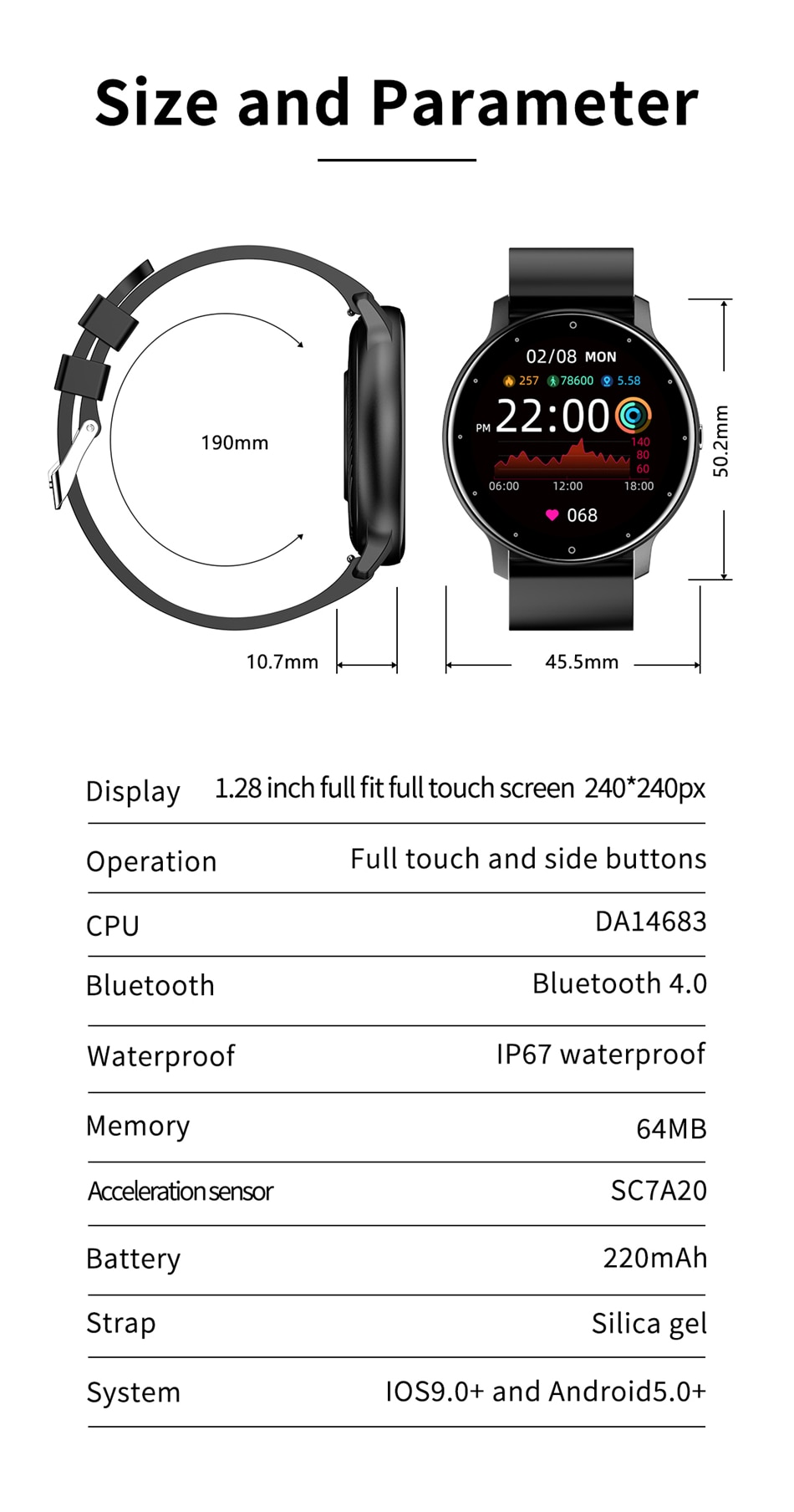 LIGE 2021 New Smart Watch Men Full Touch Screen Sport Fitness