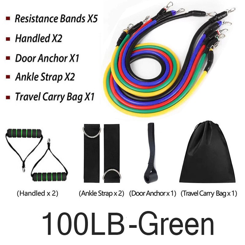 11 Pcs/Set Fitness Latex Resistance Bands Set Fitness 11 Pcs/Set Fitness Latex Resistance Bands Set Fitness