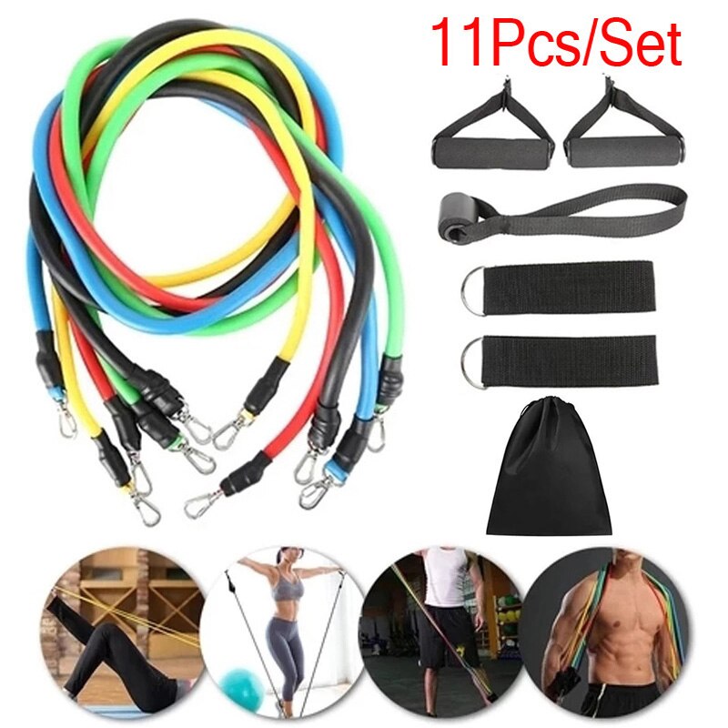 11 Pcs/Set Fitness Latex Resistance Bands Set Fitness 11 Pcs/Set Fitness Latex Resistance Bands Set Fitness
