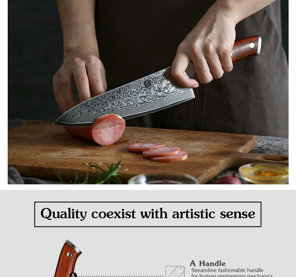 Kitchen Knife Sets Japanese forged Damascus