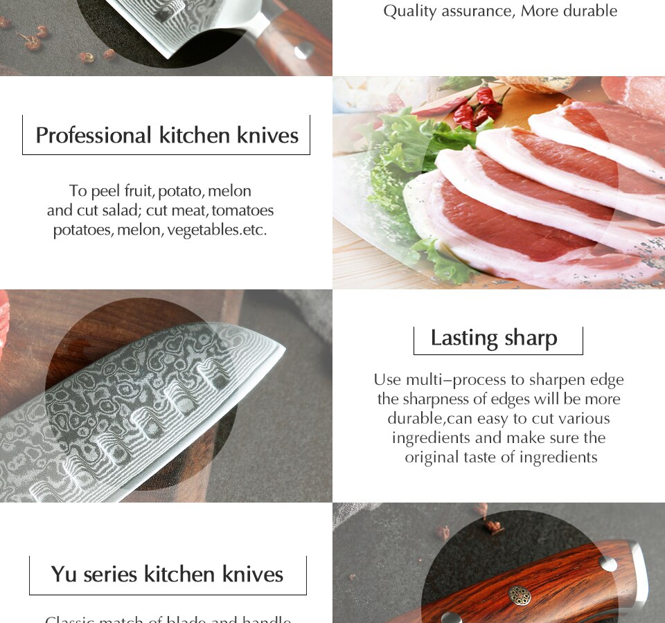 Kitchen Knife Sets Japanese forged Damascus