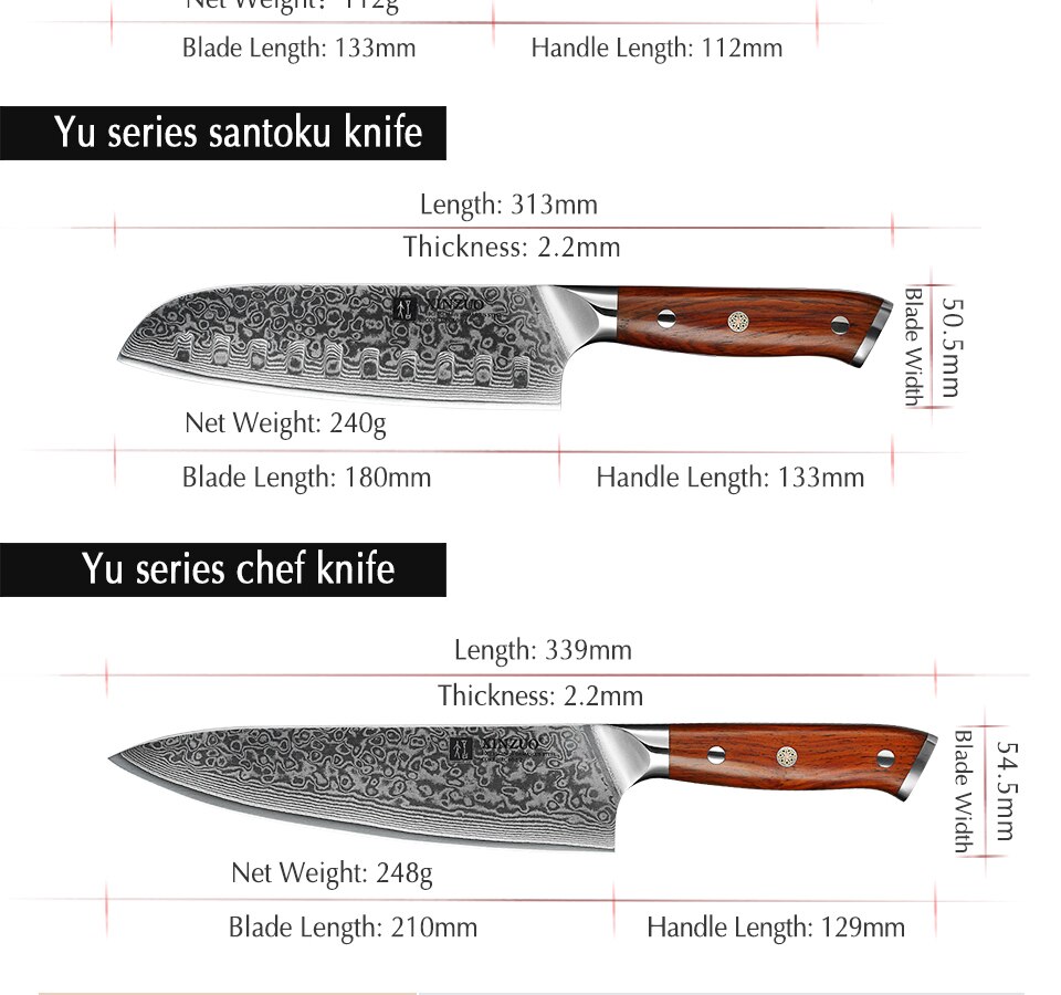 Kitchen Knife Sets Japanese forged Damascus