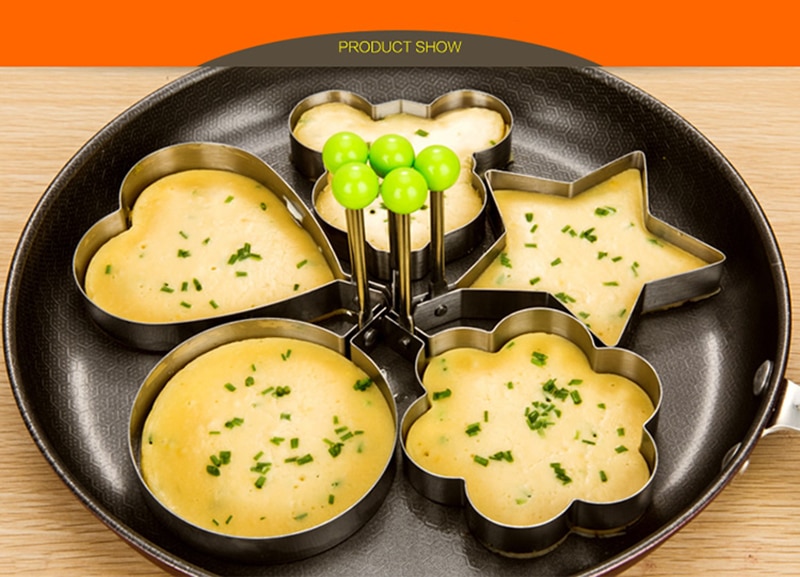 Stainless Steel 5Style Fried Egg Pancake Shaper Omelette