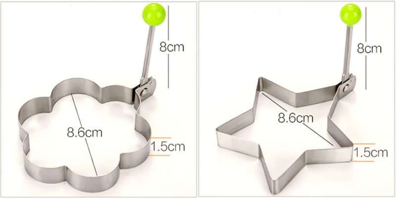 Stainless Steel 5Style Fried Egg Pancake Shaper Omelette