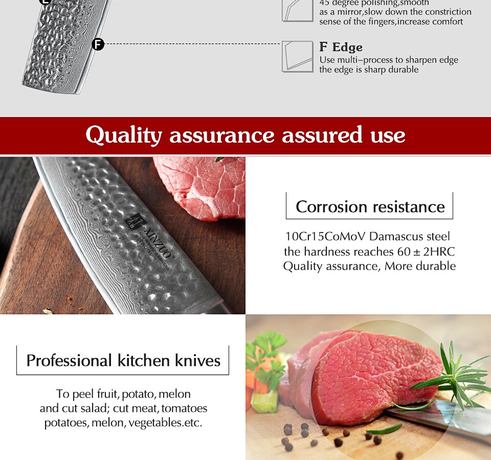 Stainless Steel Sharp Chef Santoku Nakiri