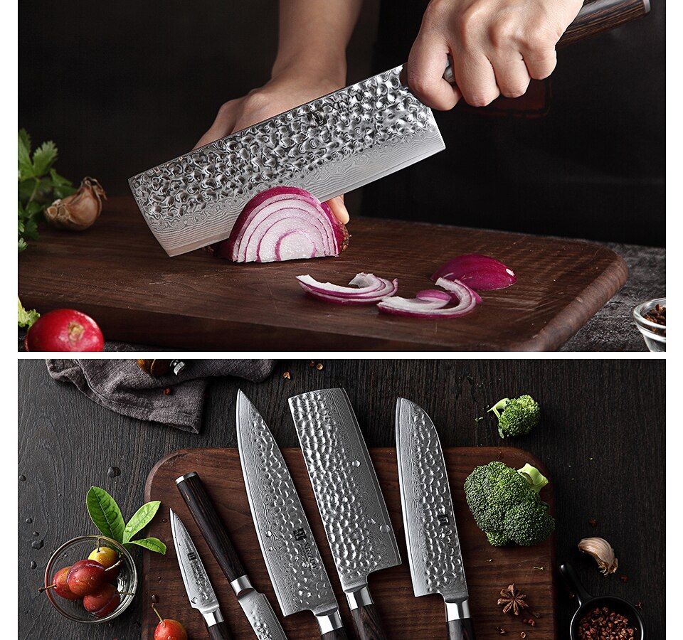 Stainless Steel Sharp Chef Santoku Nakiri