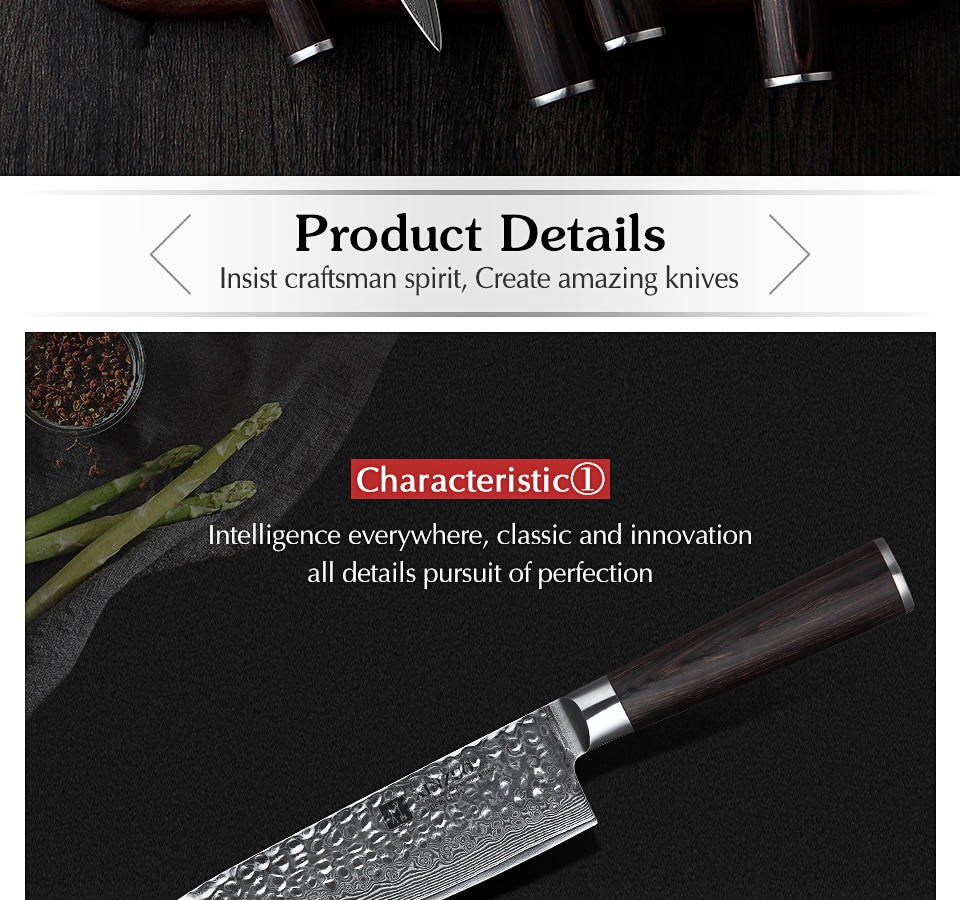 Stainless Steel Sharp Chef Santoku Nakiri