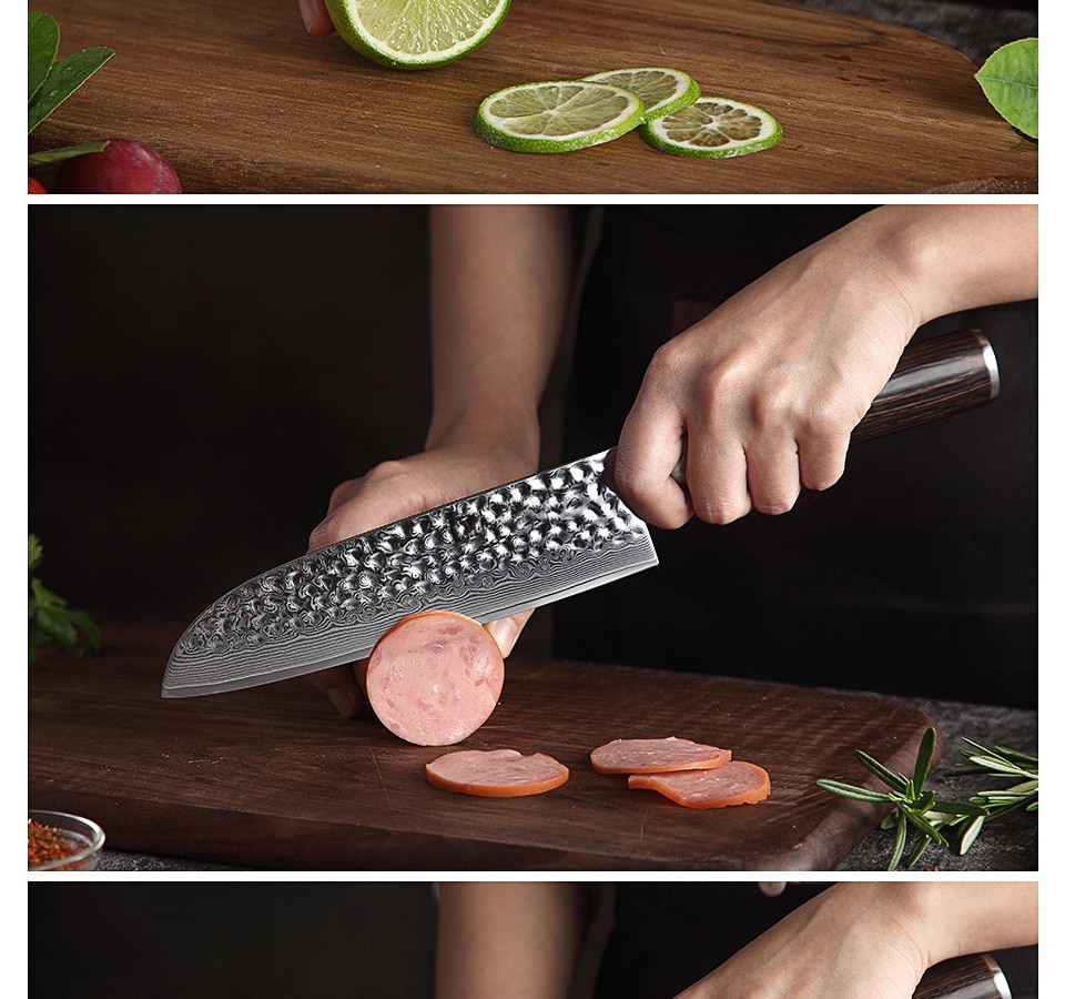 Stainless Steel Sharp Chef Santoku Nakiri