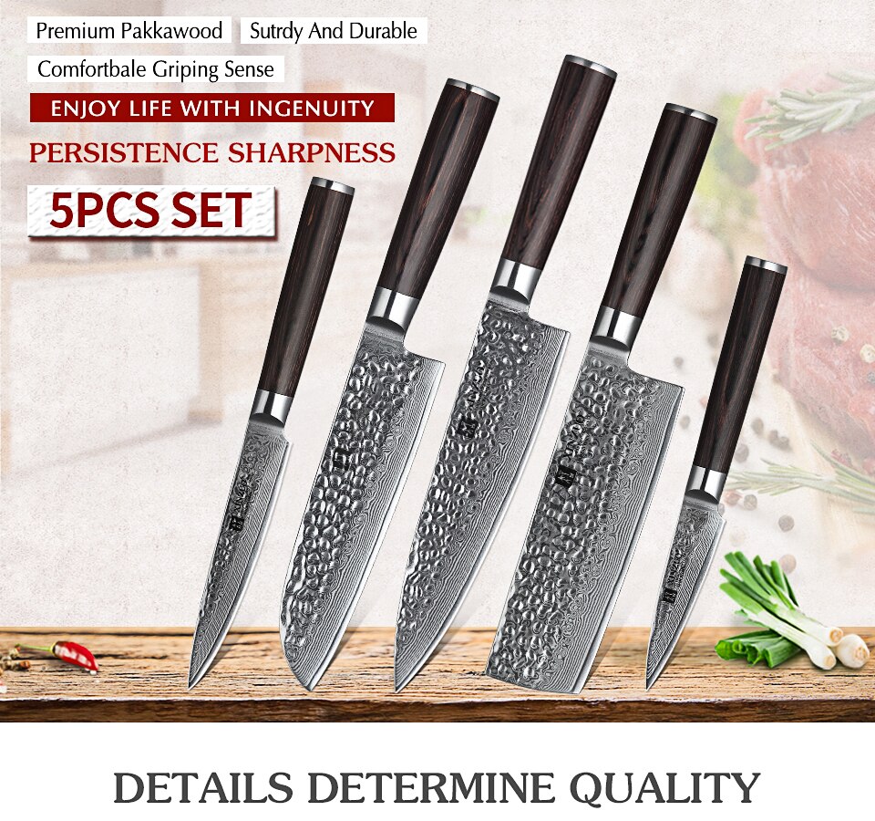 Stainless Steel Sharp Chef Santoku Nakiri