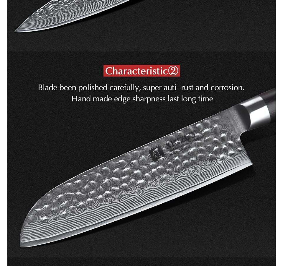 Stainless Steel Sharp Chef Santoku Nakiri