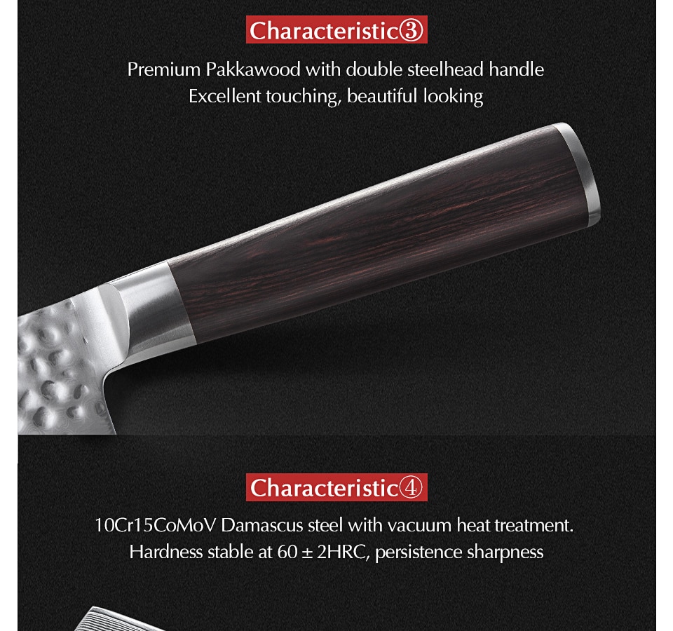 Stainless Steel Sharp Chef Santoku Nakiri