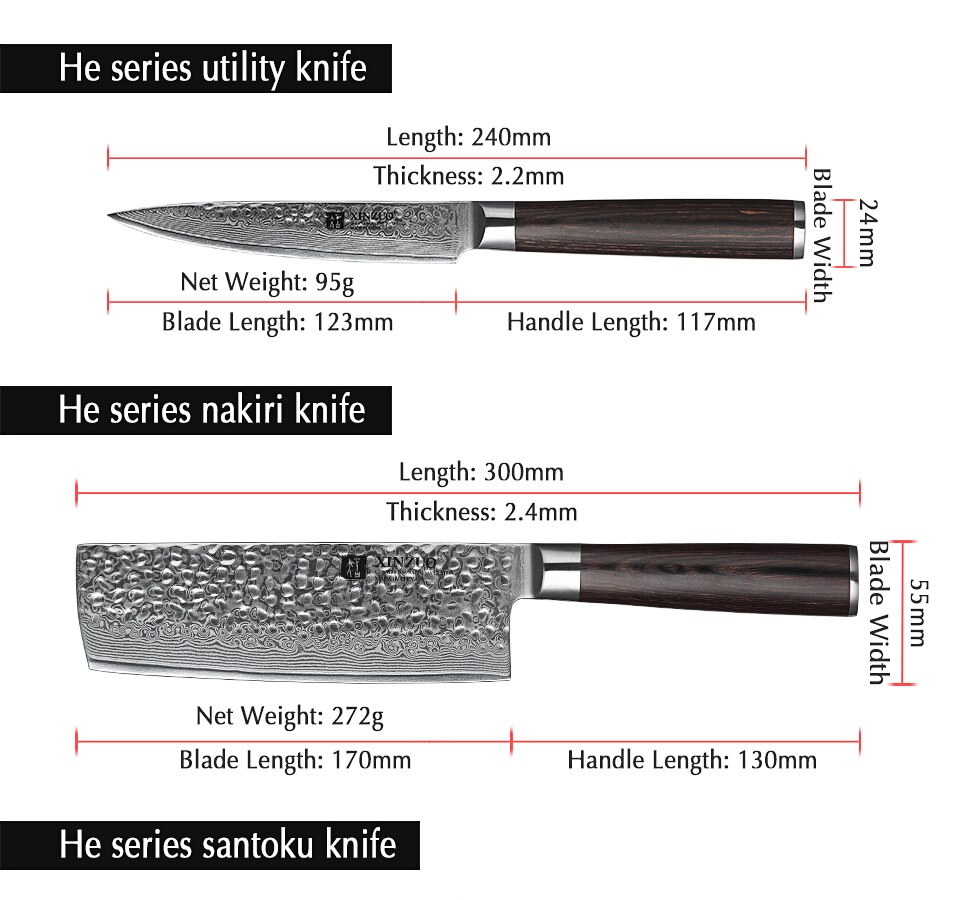Stainless Steel Sharp Chef Santoku Nakiri