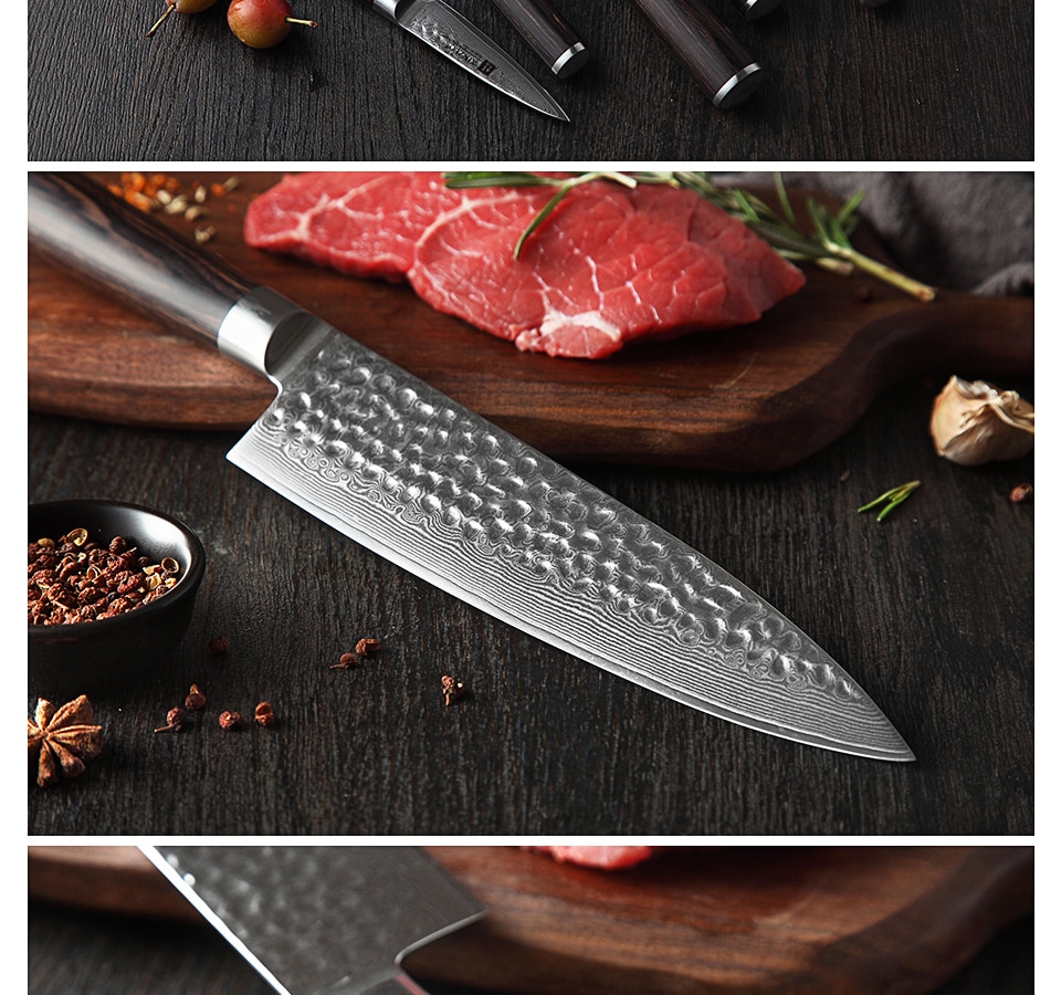 Stainless Steel Sharp Chef Santoku Nakiri