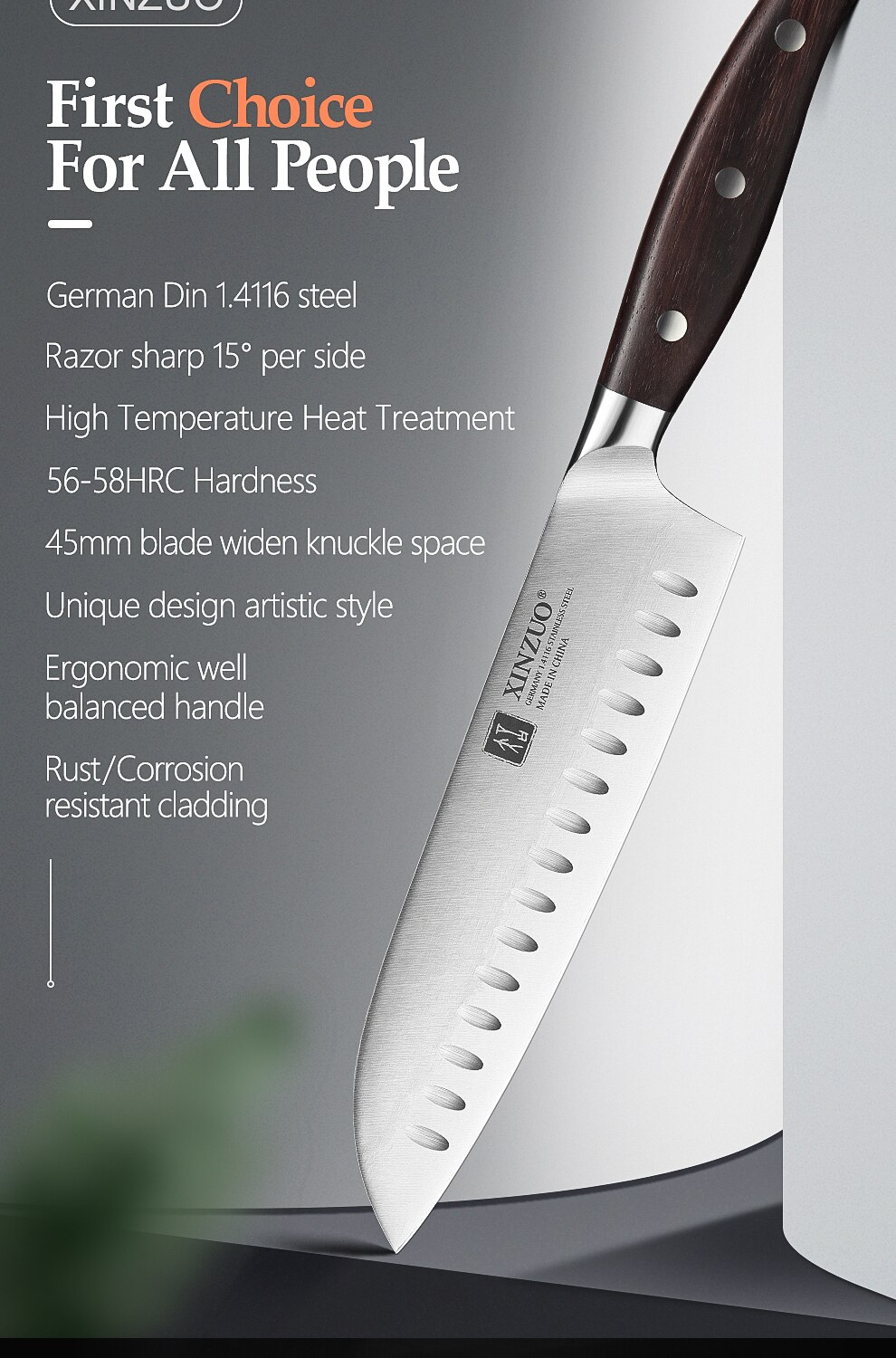 Chef Knife Germany 1.4116 Stainless Steel 1PCSor5PCS Kitchen Knife Sets