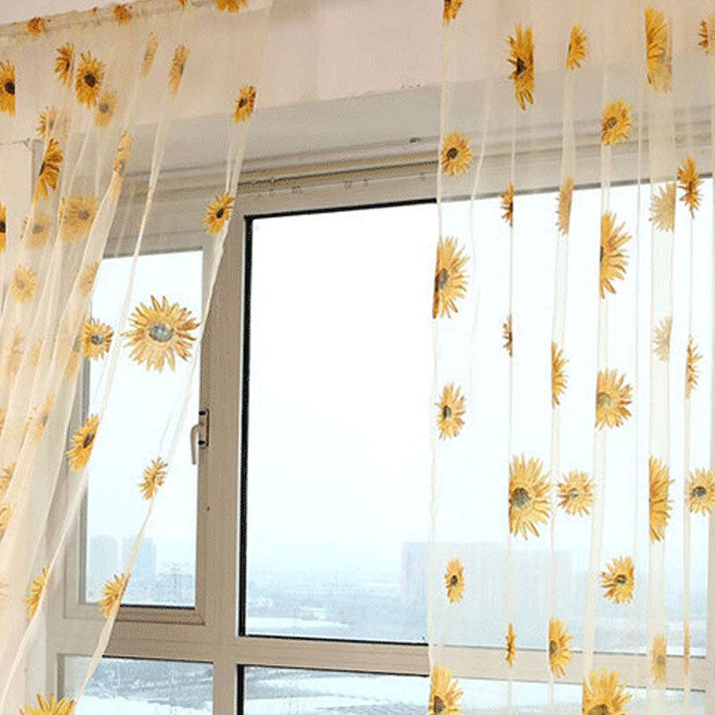 Sun Flower Curtains Tulle Decorative Sun Flower Curtains Tulle Decorative