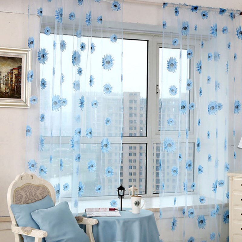 Sun Flower Curtains Tulle Decorative Sun Flower Curtains Tulle Decorative