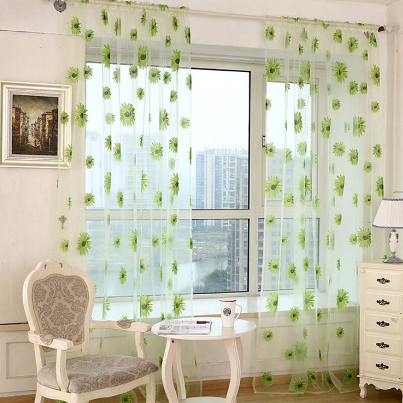 Sun Flower Curtains Tulle Decorative Sun Flower Curtains Tulle Decorative