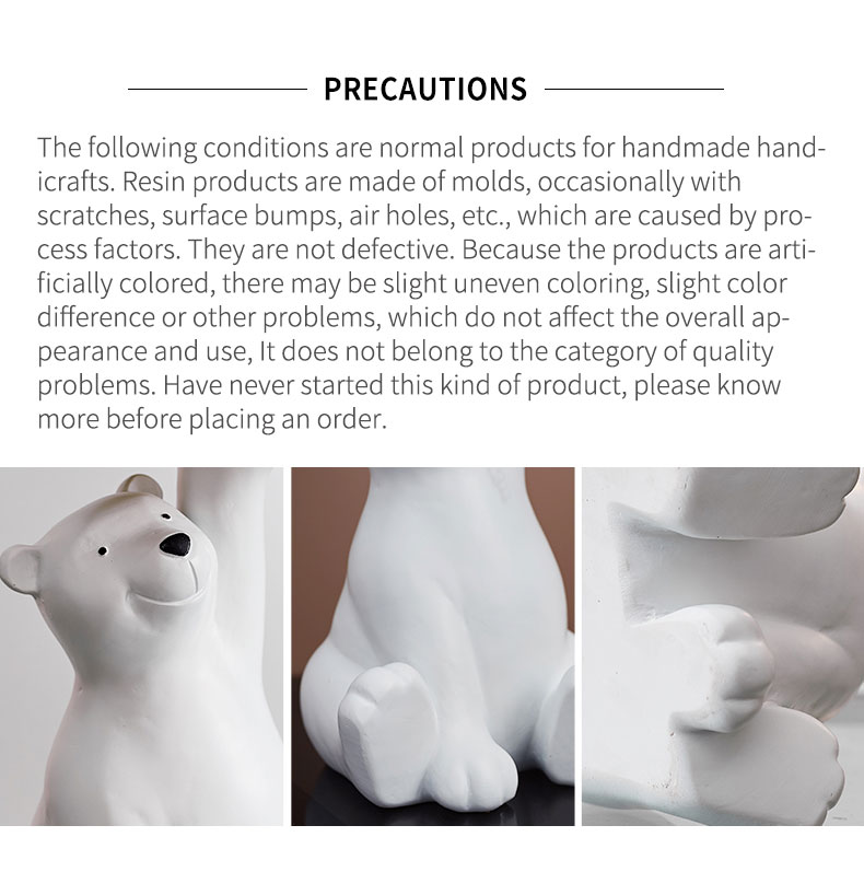 Creative White Bear Statue Storage