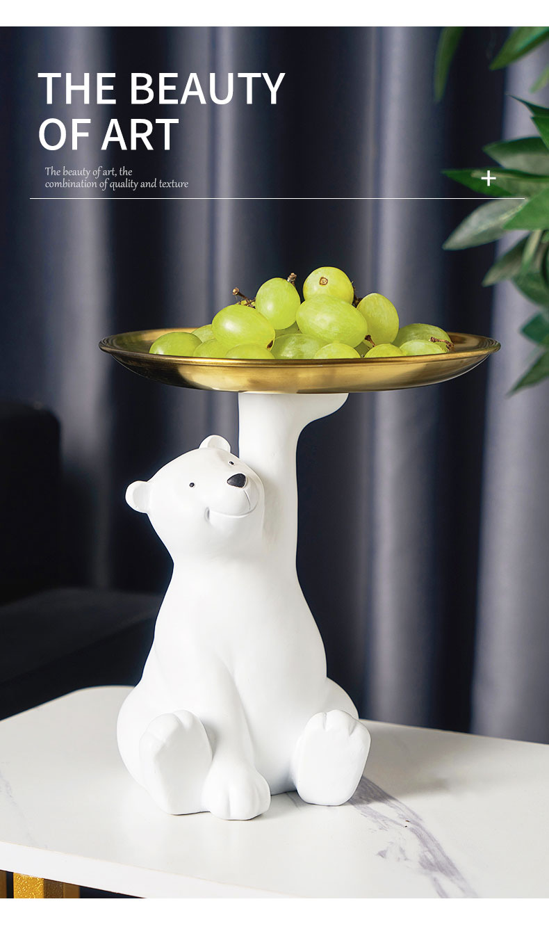 Creative White Bear Statue Storage