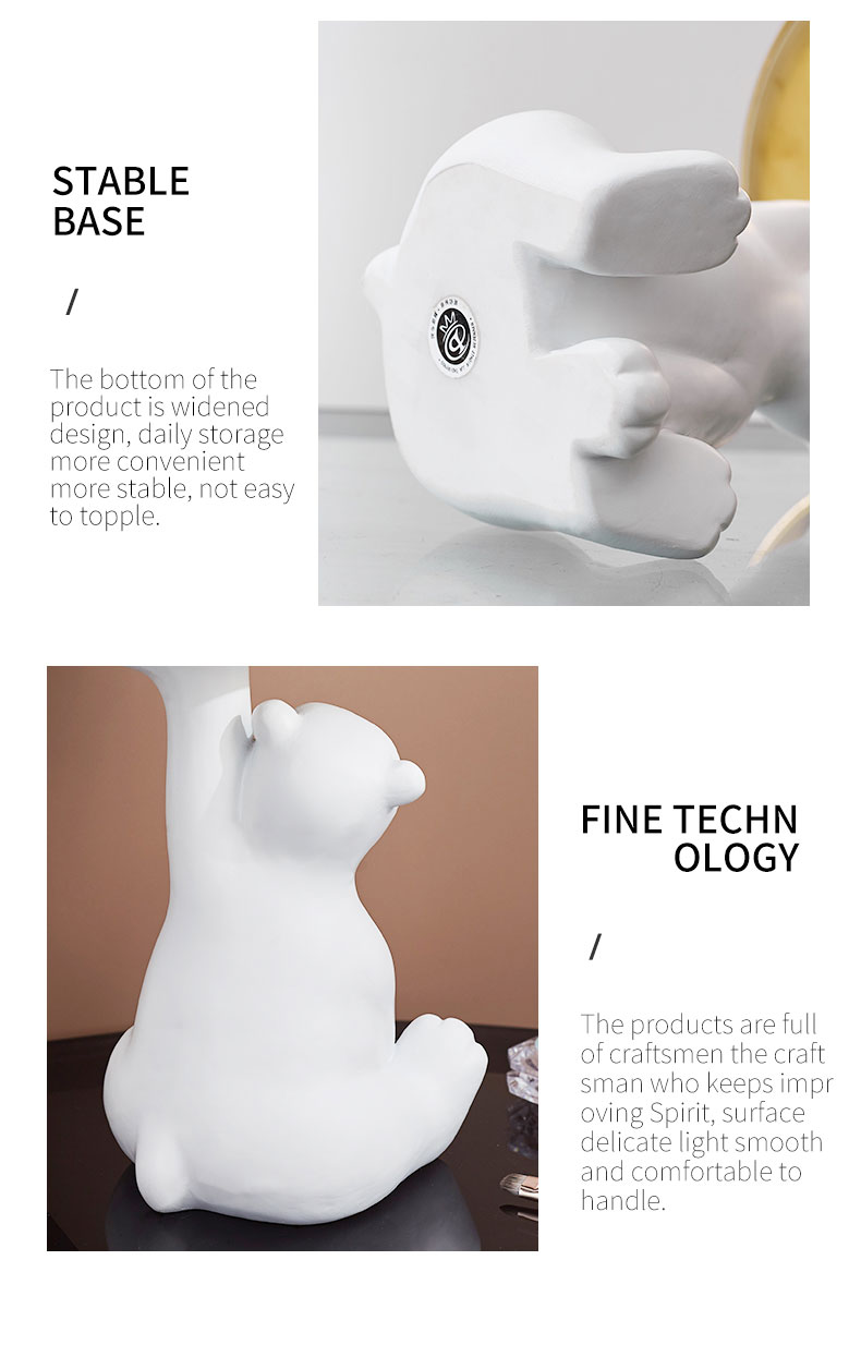 Creative White Bear Statue Storage
