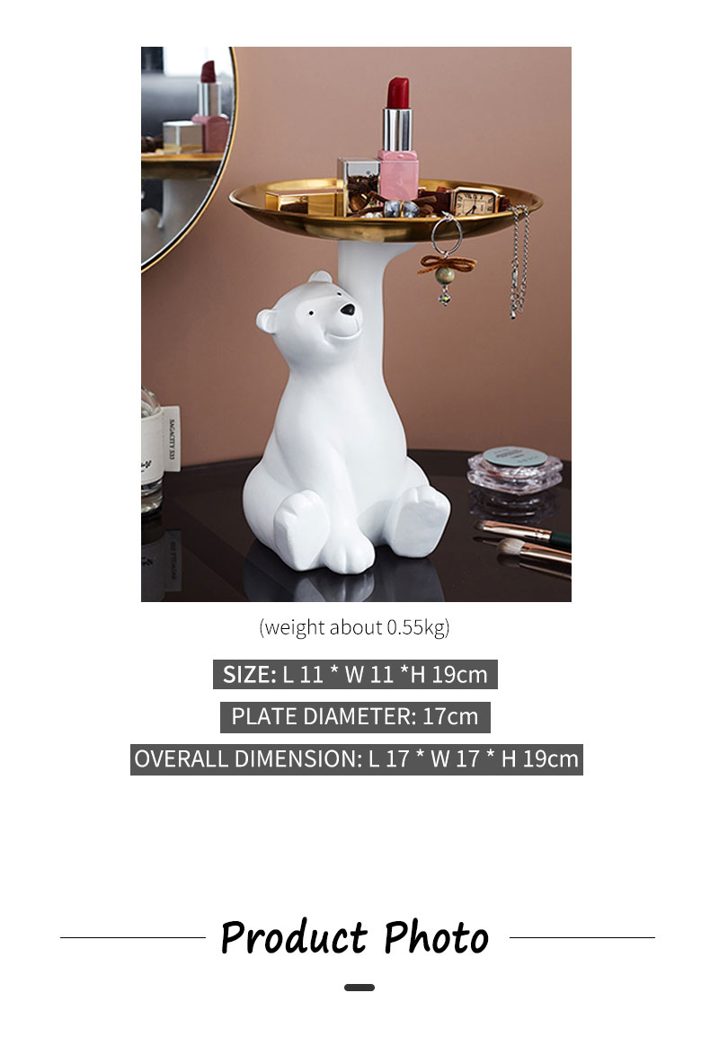 Creative White Bear Statue Storage