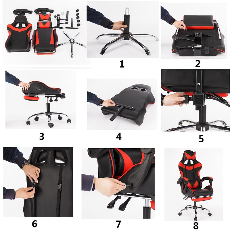 Steel foot game chair Silla Game Chair mobile chair computer Steel foot game chair Silla Game Chair mobile chair computer