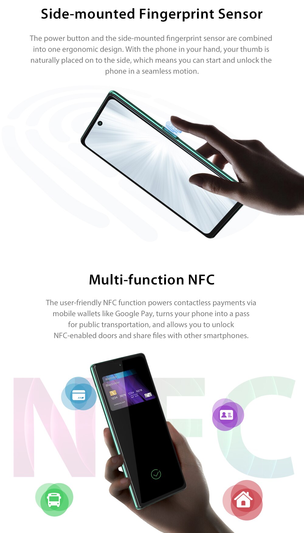 Blackview A100 Smartphone Helio P70 Octa Core 6GB+128GB 12MP HDR