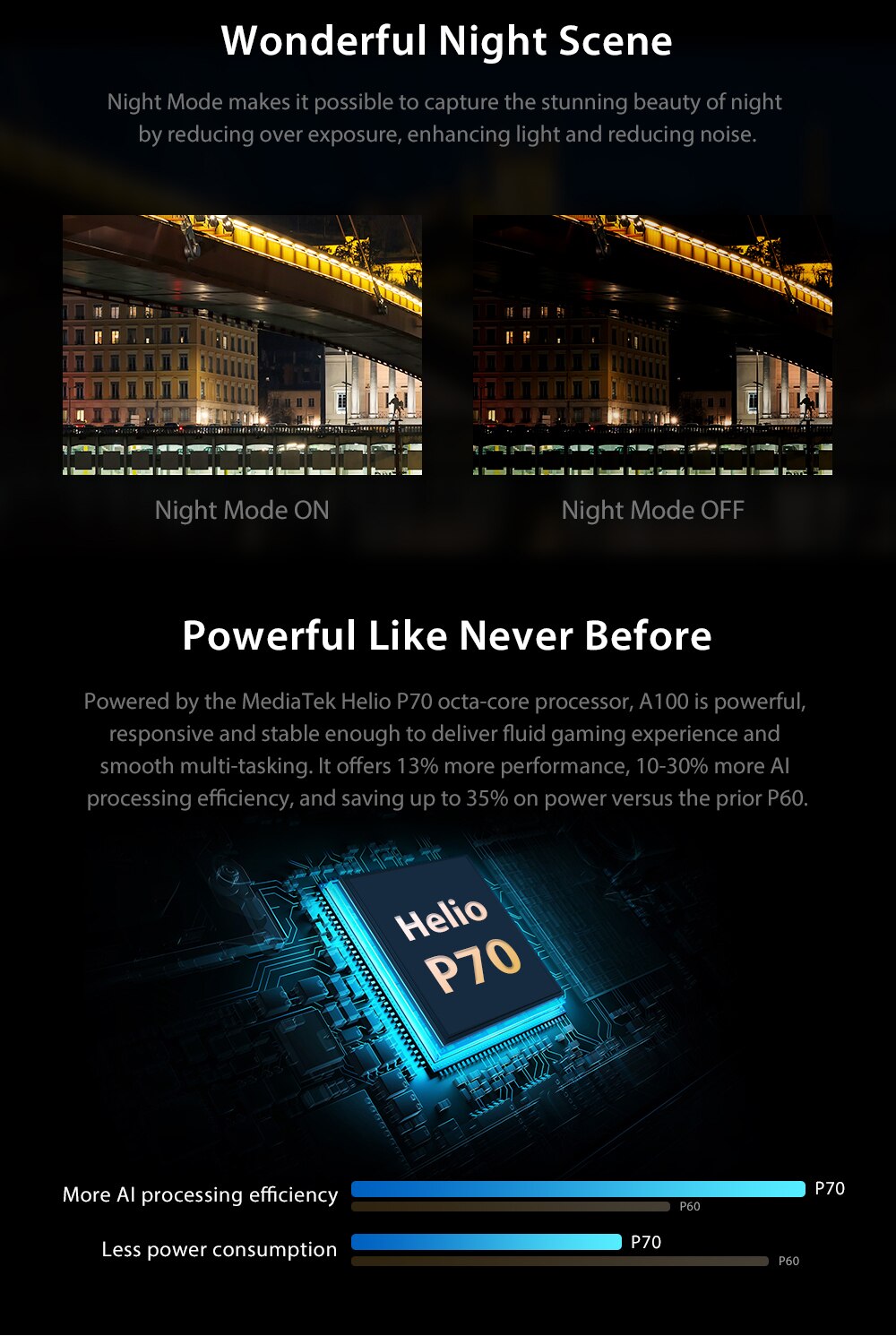 Blackview A100 Smartphone Helio P70 Octa Core 6GB+128GB 12MP HDR