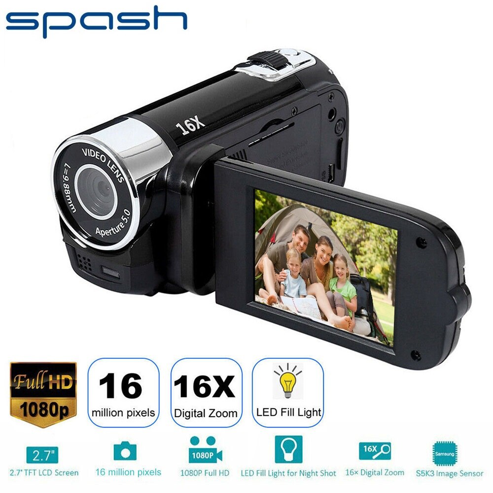 SPASH HD 1080P Video Camera Digital Camcorder 2.7 inch