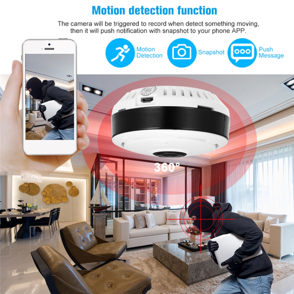 P2P 1080P WIFI Camera 360 Degree Panoramic