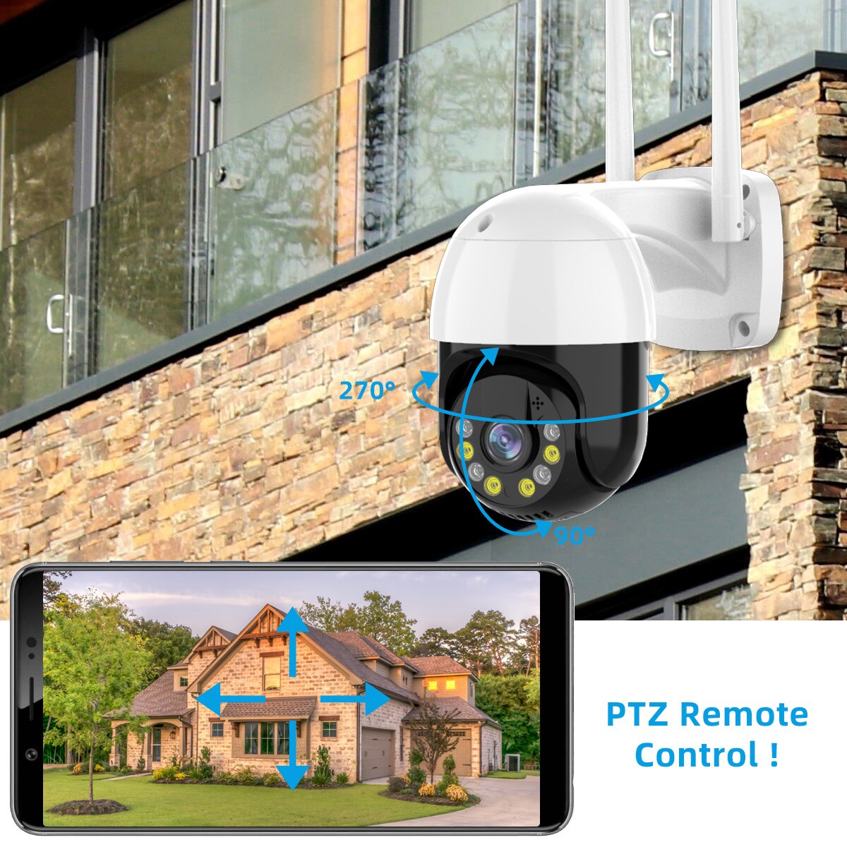 3MP PTZ WIFI IP Camera Outdoor 4X Digital Zoom Night Full