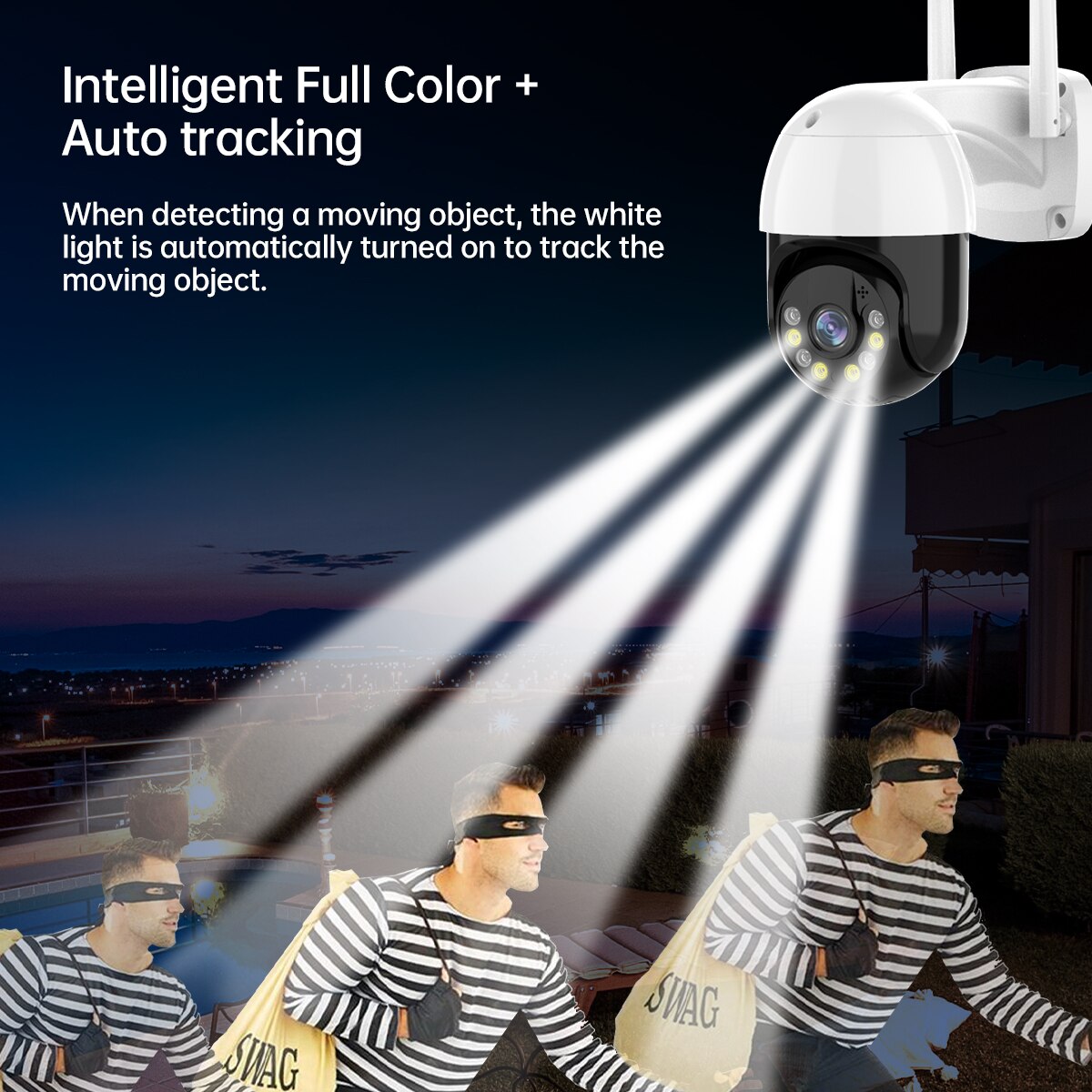 3MP PTZ WIFI IP Camera Outdoor 4X Digital Zoom Night Full
