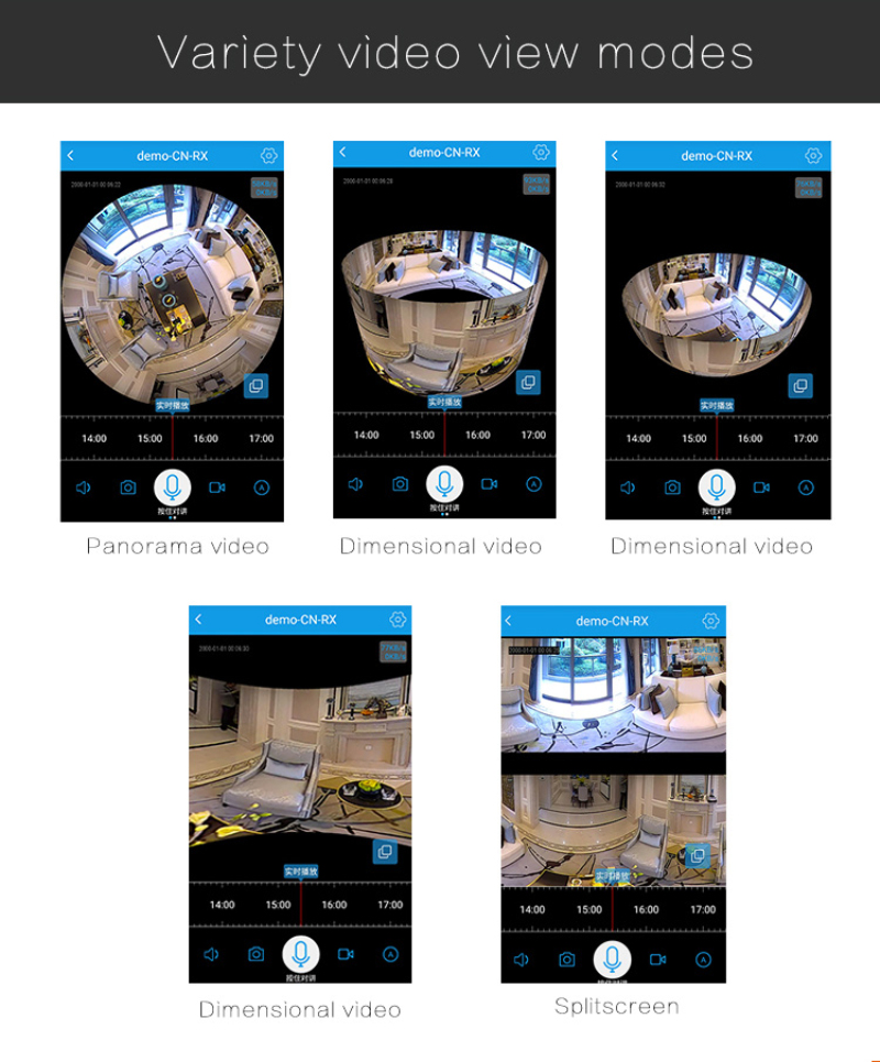 LED Light Camera 960P Wireless Panoramic Home