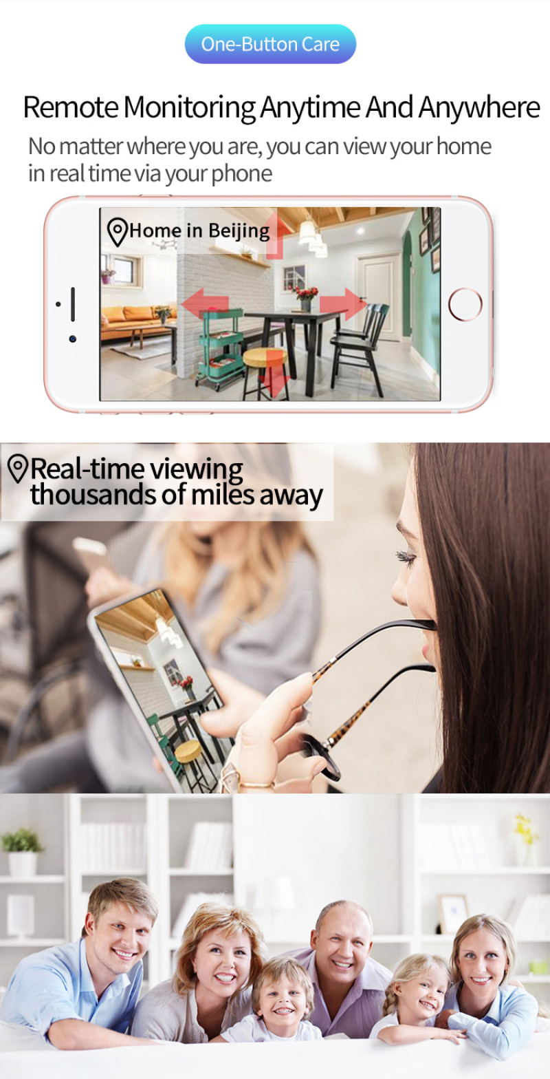 LED Light Camera 960P Wireless Panoramic Home