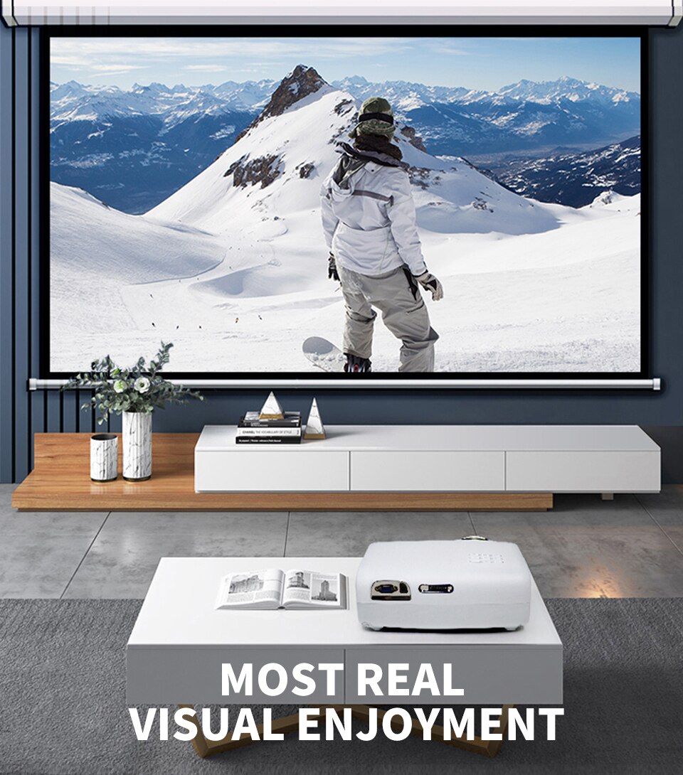 Projetor led wzatco e600 suporte ac3 1080p 4k vídeo Projetor led wzatco e600 suporte ac3 1080p 4k vídeo