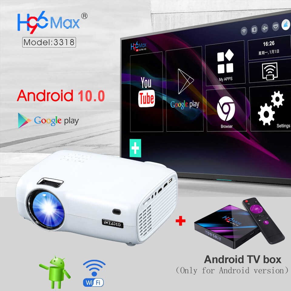 Projetor led wzatco e600 suporte ac3 1080p 4k vídeo Projetor led wzatco e600 suporte ac3 1080p 4k vídeo