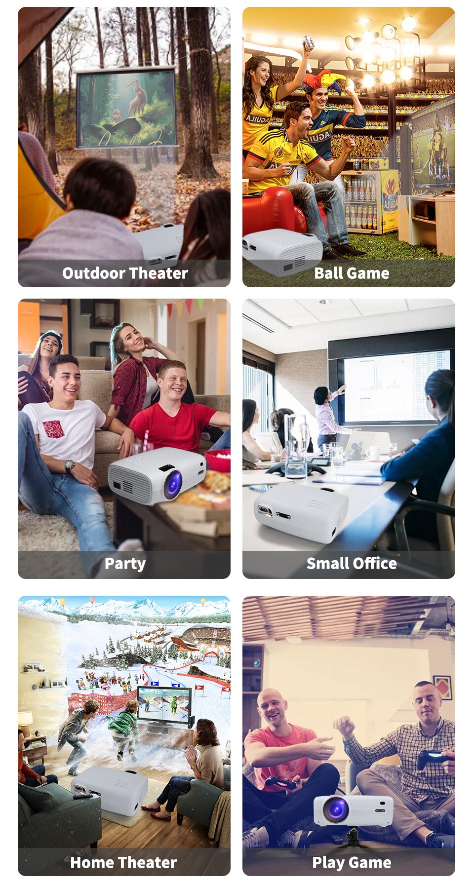 Projetor led wzatco e600 suporte ac3 1080p 4k vídeo Projetor led wzatco e600 suporte ac3 1080p 4k vídeo