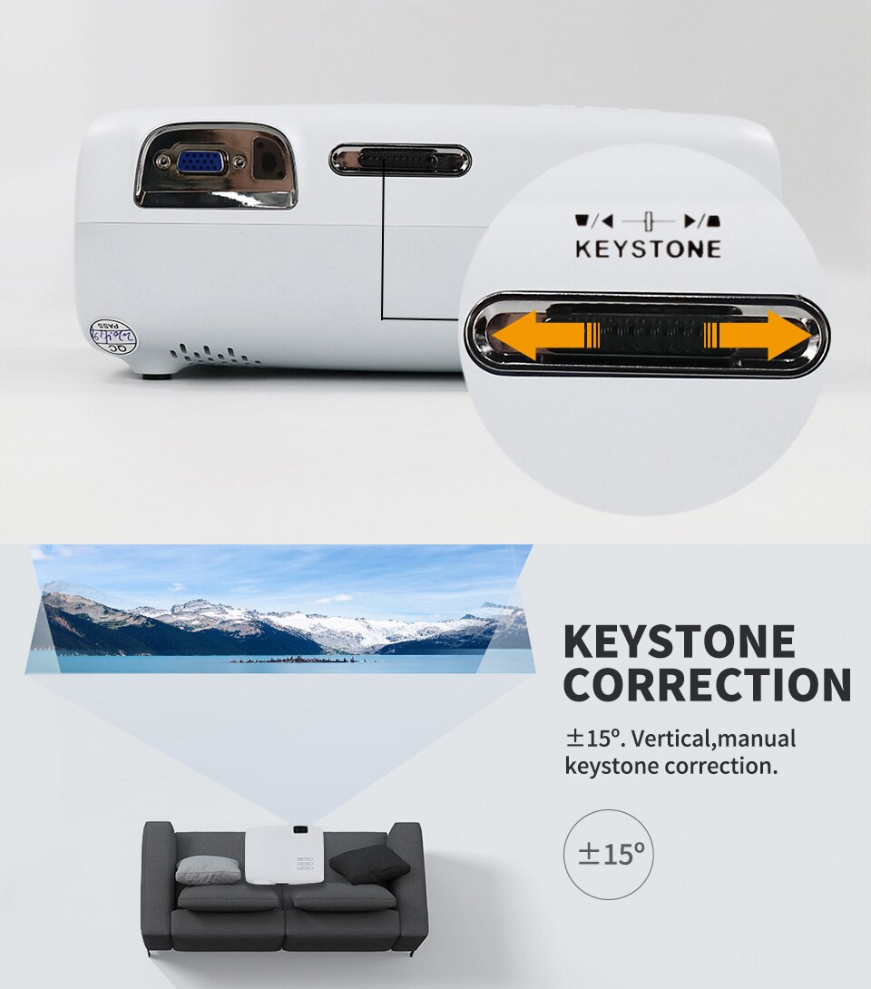 Projetor led wzatco e600 suporte ac3 1080p 4k vídeo