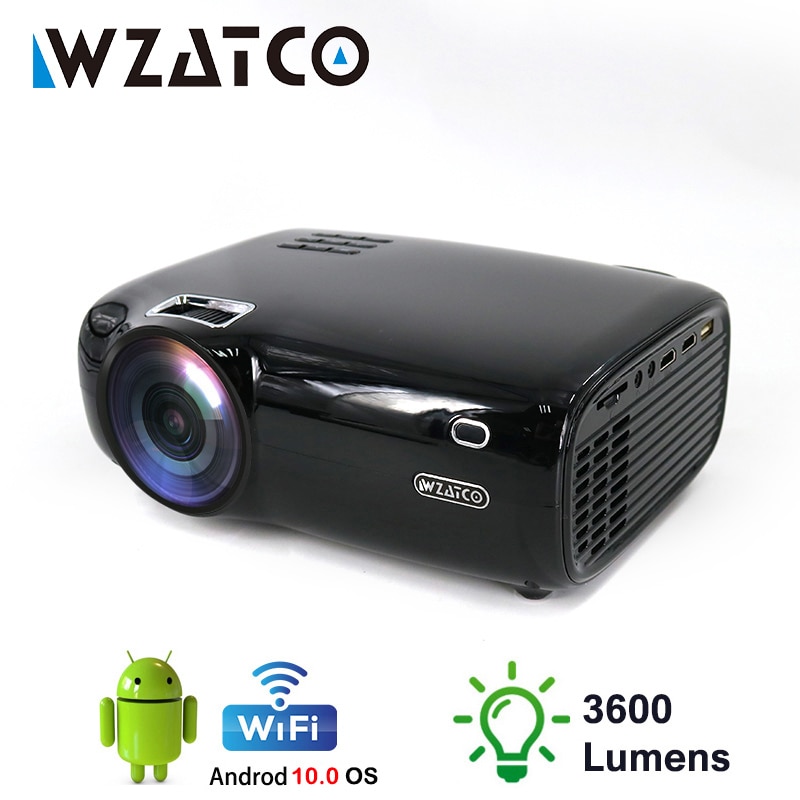 Projetor led wzatco e600 suporte ac3 1080p 4k vídeo