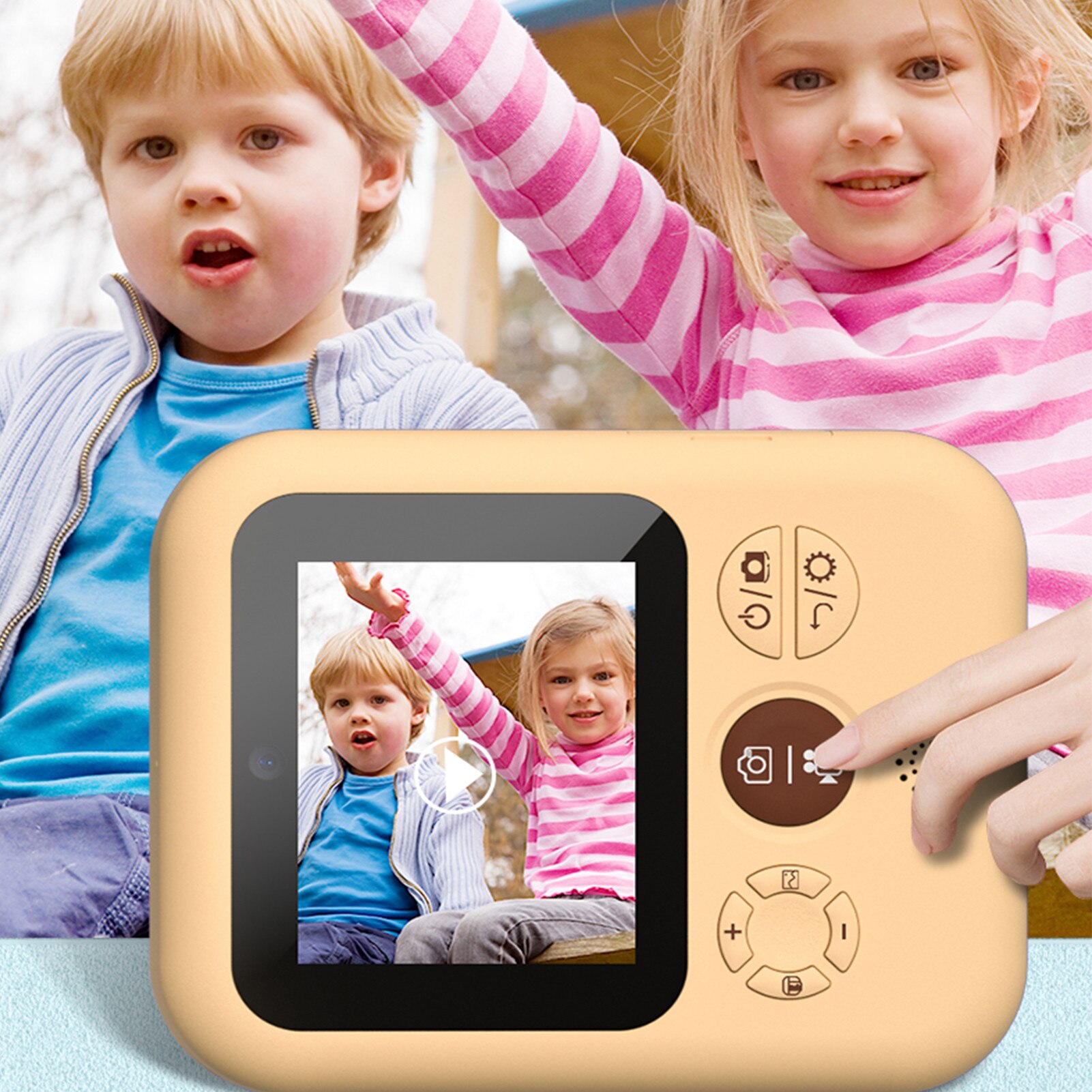 Mini Children’s Print Camera Dual-camera Polaroid HD Pixels Can Take Pictures and Video Cartoon Creative Digital Toys for gift