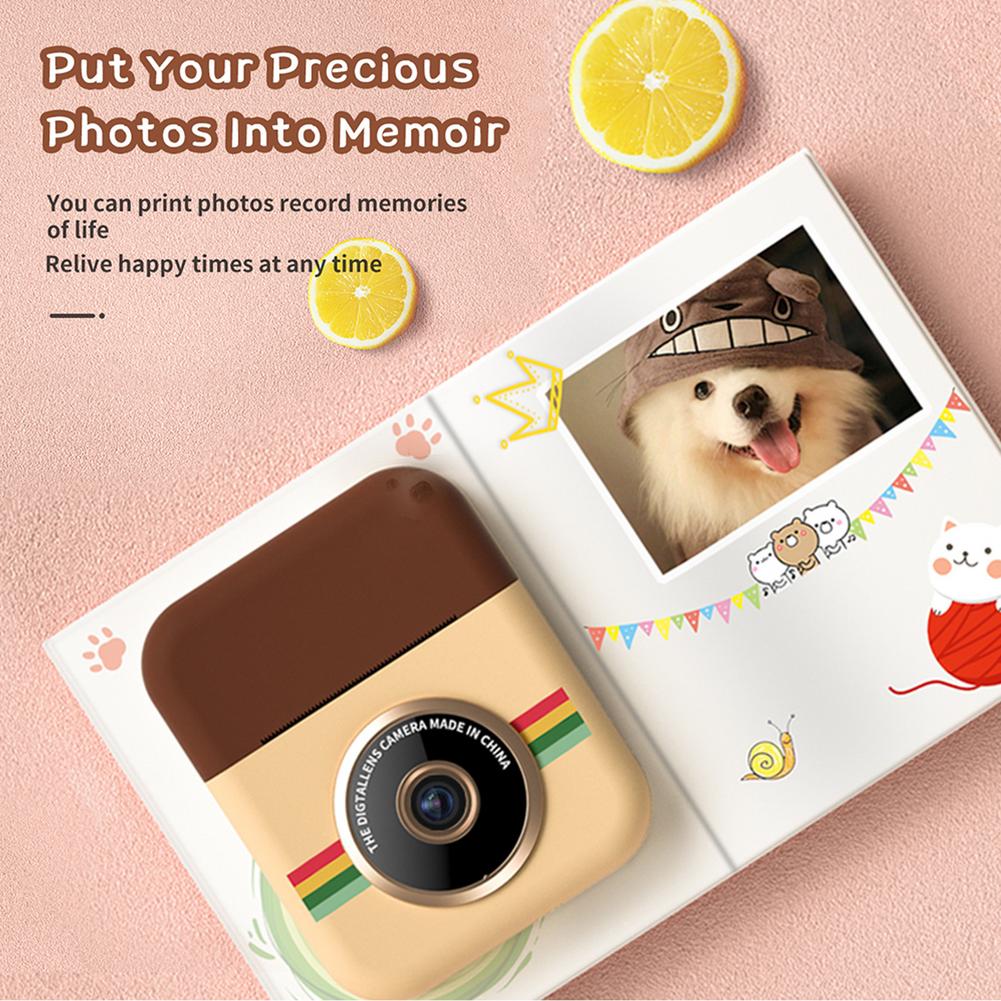 Mini Children’s Print Camera Dual-camera Polaroid HD Pixels Can Take Pictures and Video Cartoon Creative Digital Toys for gift