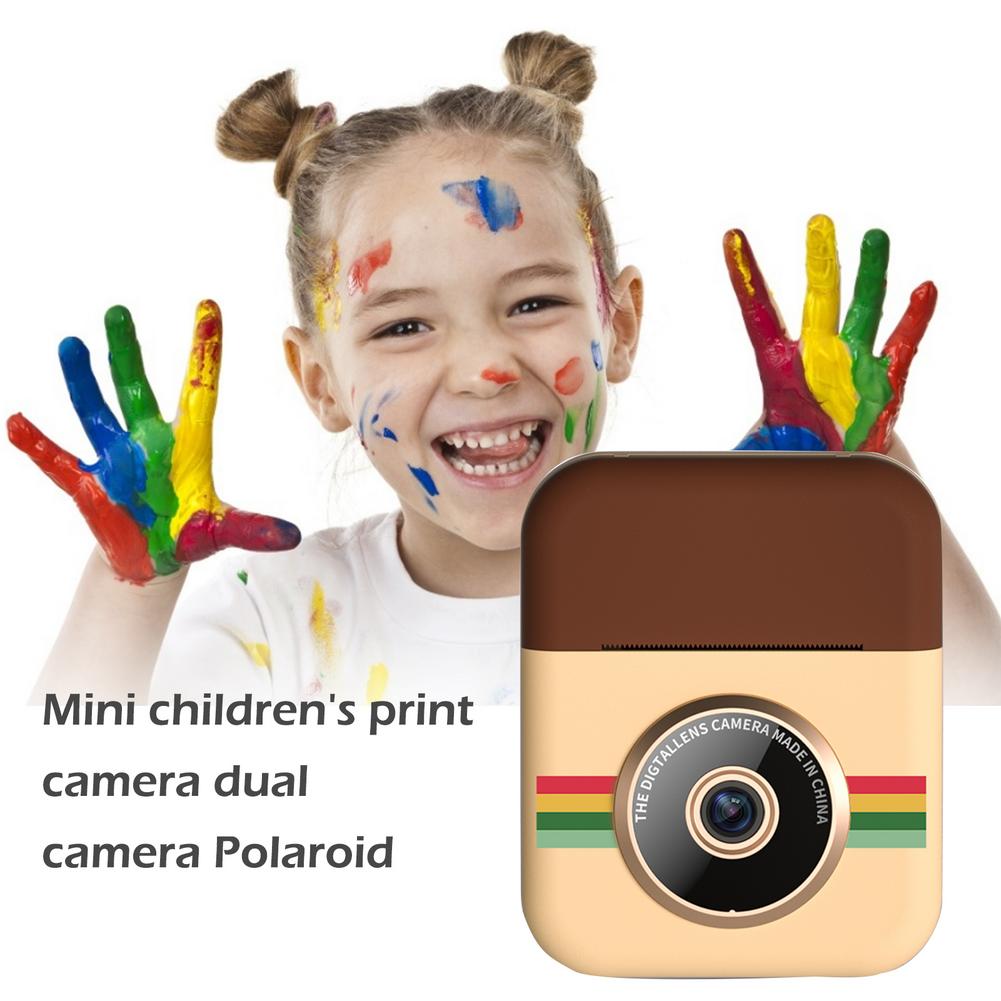 Mini Children’s Print Camera Dual-camera Polaroid HD Pixels Can Take Pictures and Video Cartoon Creative Digital Toys for gift
