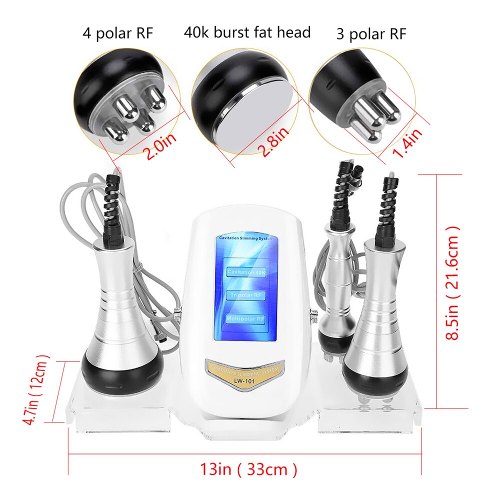 Metal Head 40K Cavitation Ultrasonic Body Slimming Machine Weight Loss Facial Radio Frequency Skin Tightening Beauty Device