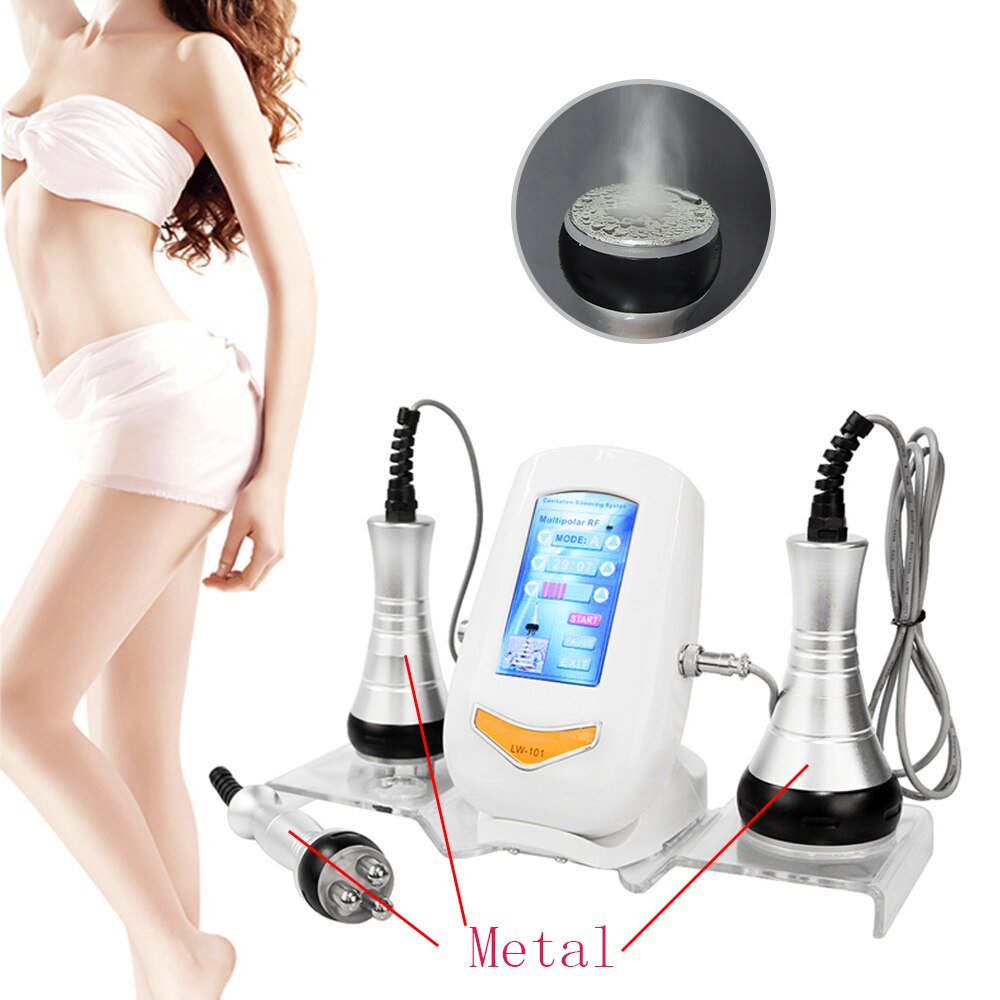 Metal Head 40K Cavitation Ultrasonic Body Slimming Machine Weight Loss Facial Radio Frequency Skin Tightening Beauty Device
